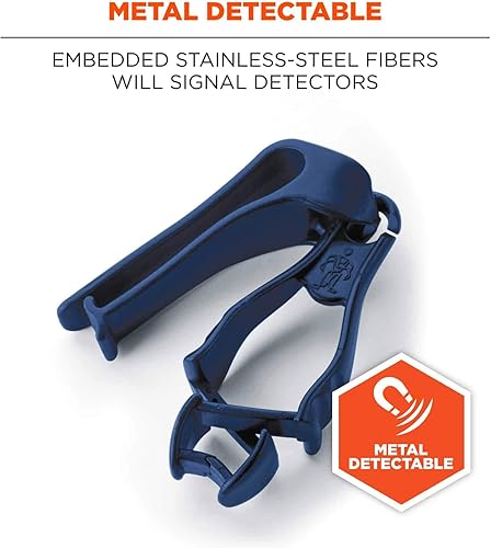 Miniatura 3 de Ergodyne Squids 3405MD - Pinza para guante detectable de metal con soporte para cinturón, azul profundo, 1 unidad (paquete de 1)