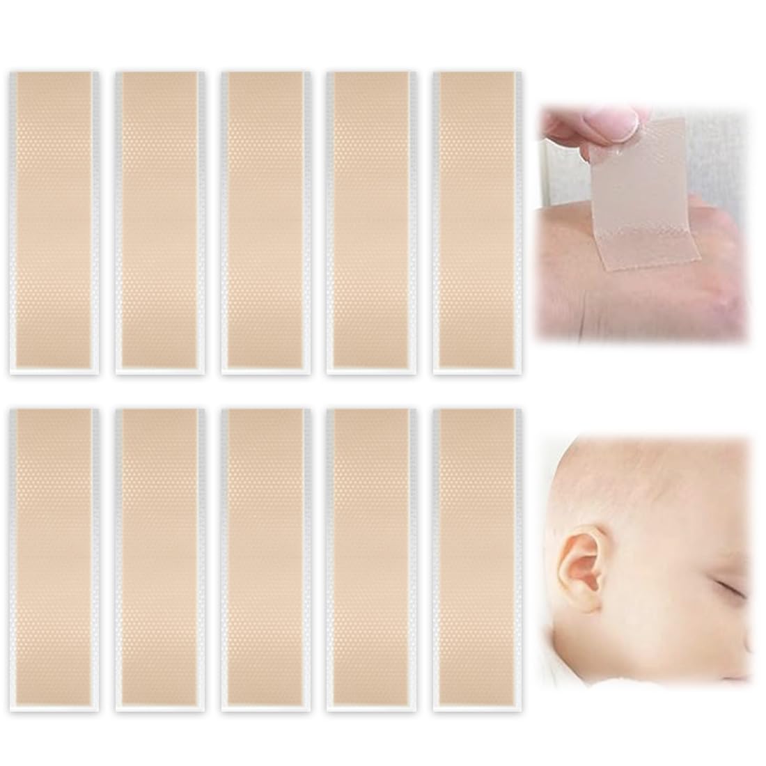 10 Pezzi Correttore Estetico per Orecchie, correttori Bambino Estetico delle Orecchie Prominenti, Cerotto per la Correzione del Padiglione Auricolare del Bambino,Cerotto Correttivo in Gel di Silicone