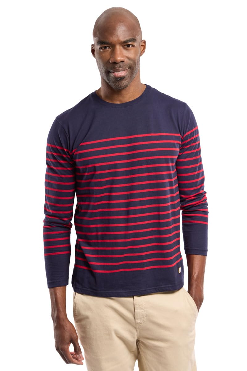 Armor Lux Men's Marinière Port-Louis Héritage Homme Long Sleeve Top Not Applicable, Blue (455 Navire/Braise 455), Medium