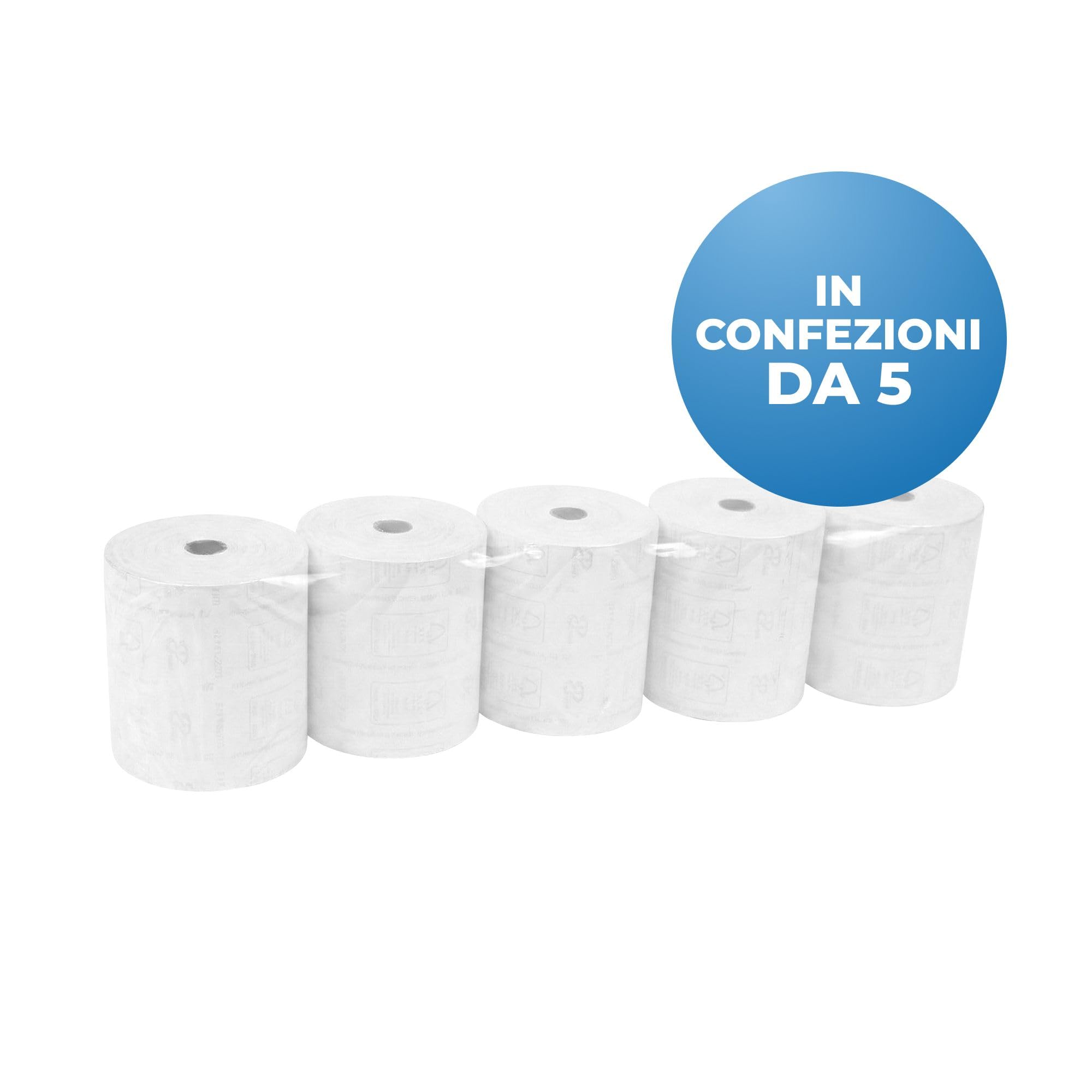 IMBALLAGGI 2000-50 Rotoli Pos Termici per Registratori Cassa 80mmx80mt per Ricevute, Scontrini e Ricevuta Fiscale - Carta Termica Stampa per Stampante, Rotolini a Compatibilità Universale BPA Free