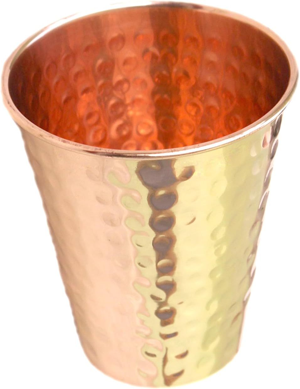 PARIJAT HANDICRAFT Set of 4 Premium Quality Hammered Copper Tumbler - 100% Pure Hammered Copper Tumbler for Moscow Mules