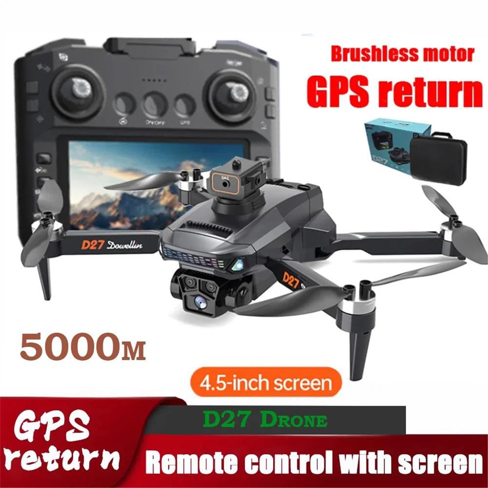 Triple Battery,Drone d27 PRO Max GPS 8k Telecamera HD Professionale 5g WiFi FPV 360° evitamento Ostacoli brushless Grande Schermo rc Quadcopter