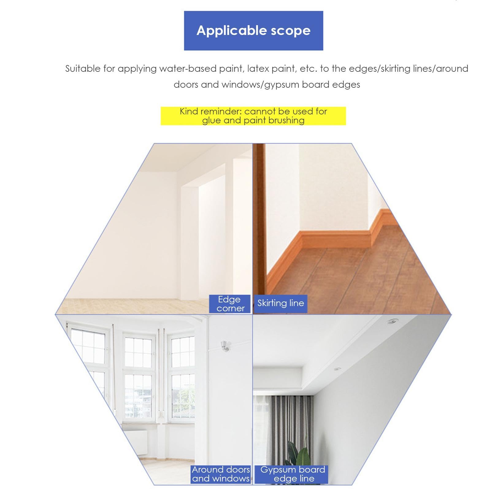 Paint Edge Trimmer, Edger Pad, Pittore Regolabile per Angolo a Parete Con Manico Girevole, Strumento di Bordatura, Pennello per Pittura a Mano a Soffitto per Porta