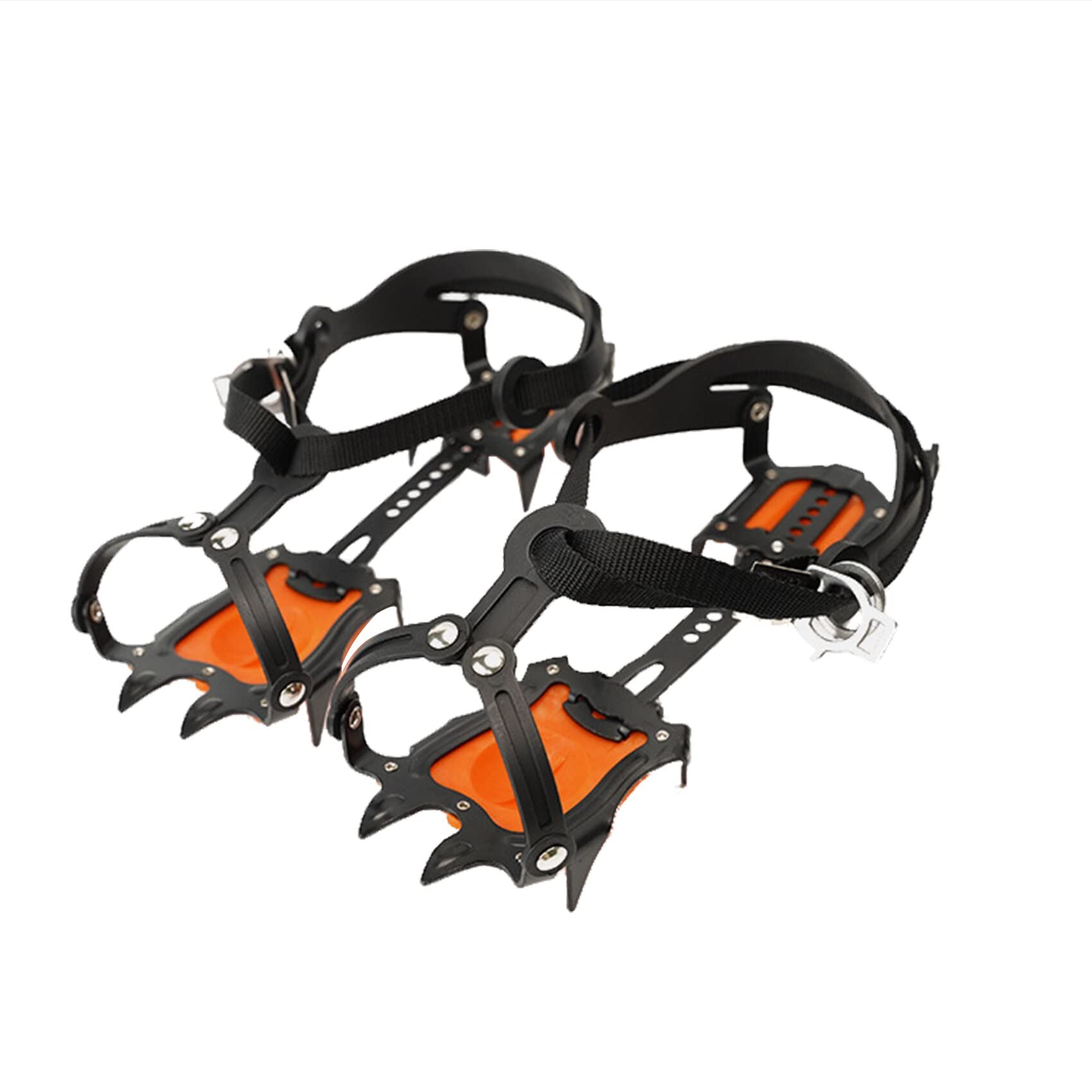 Schuhspikes 12 Zähne Steigeisen Manganstahl Klettergeräte Schnee EIS Anti-Skid Klettern Schuh Greifer Crampon Traktion Gerät Bergsteigen (Color : Blue)