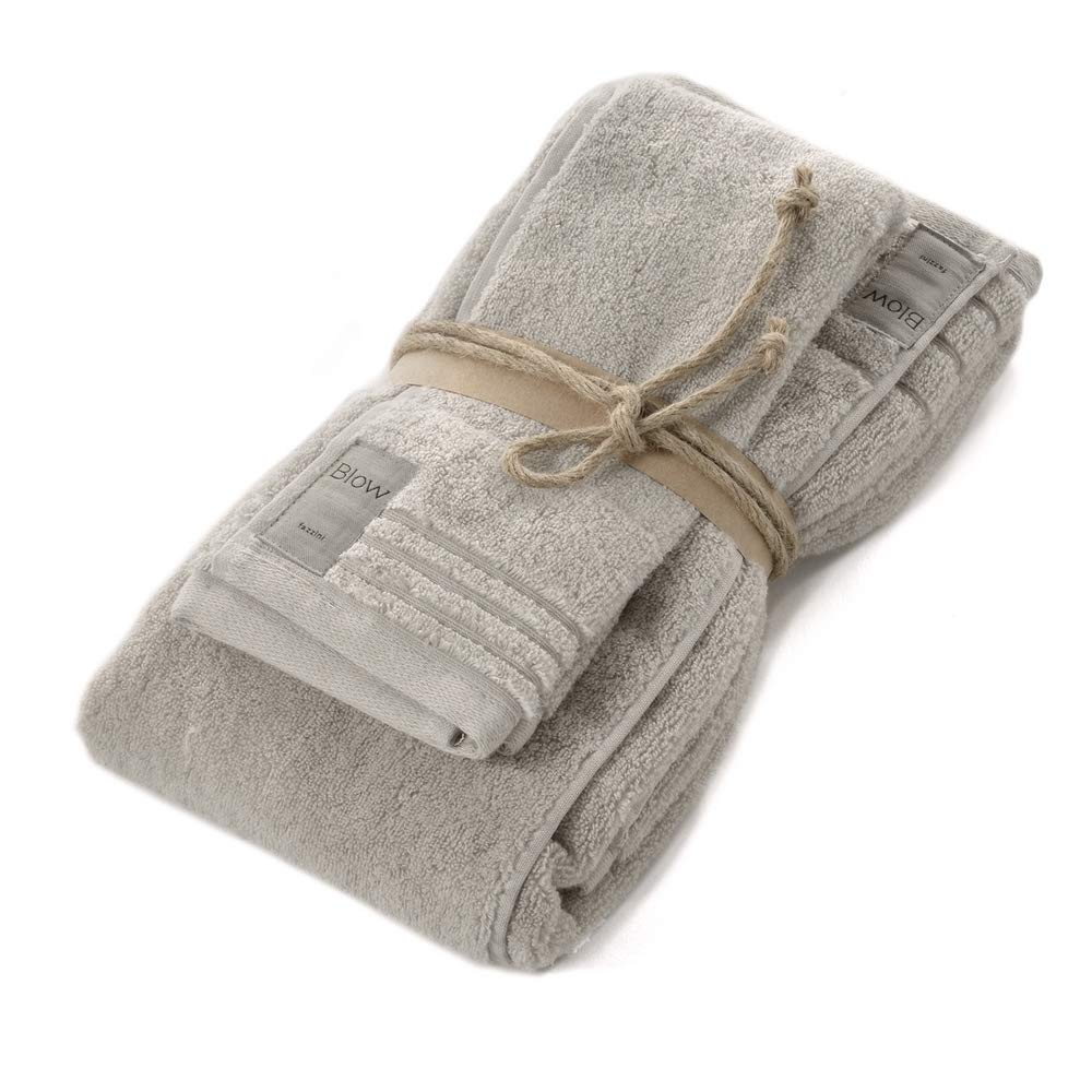 Fazzini Serviettes en éponge de Coton – Coccola Gris