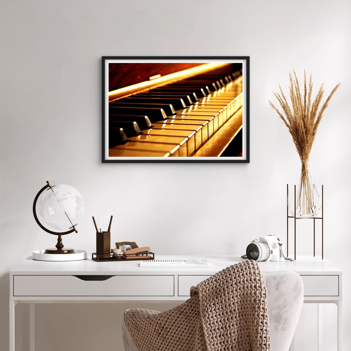 ARTTOR Poster 70x50 cm Wandbild Kunstdruck Musik - 2200 - P2B | Klavier Konzert Wandposter mit schwarzem Rahmen Wohnzimmer Schlafzimmer Büro mit schwarzem Rahmen Wanddeko Kunstposter ARTTOR