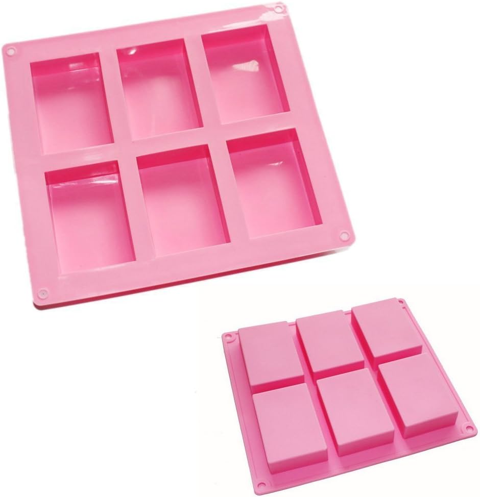 Beety Silicone Soap Molds, Baking Mold Cake Pan, Biscuit Chocolate Mold, 6 Cavities, Pink
