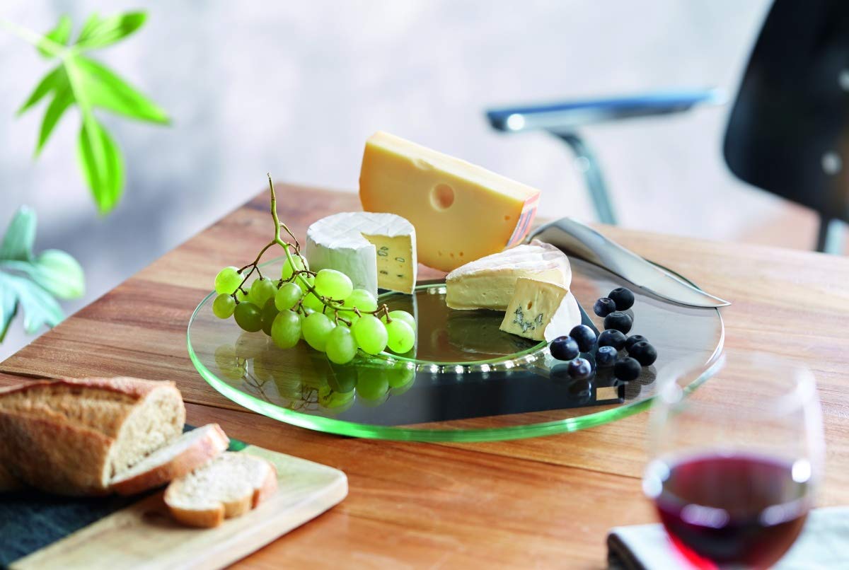 Philippi - LAZY SUSI - drehbare Tortenplatte – GlasPlatte auf Stahlkugeln gelagert - für Torten, Kuchen, Käse, Dips, kalte Wurstplatten – Design in Funktion