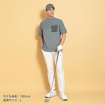 Amazon | [キャロウェイ] メンズ 半袖 ニットモックネックシャツ