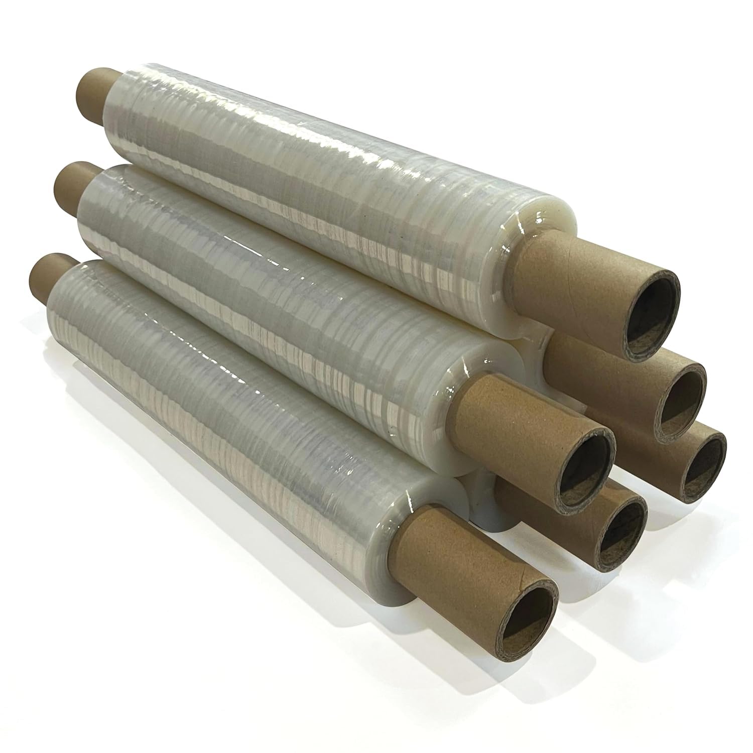 Olix Prime 6 Rolls Clear Pallet Wrap 400mm x 250m, 23 Micron Extended Core Stretch Film, Heavy Duty Tear Resistant Shrink Wrap Cling Film for Moving, Furniture & Warehouse, Water & Moisture Resistant