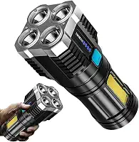 Lanterna Recarregável Super brilhante holofote de alto lúmens - lanterna portátil à prova d'água para emergências camping caça, lanterna USB 4 LED |