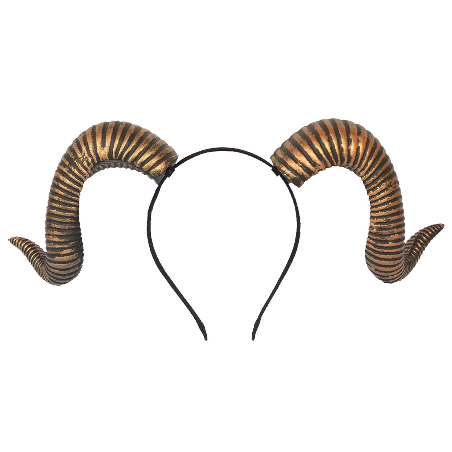 KOGOGO Sheep Horn Headhand Cosplay Headwear Halloween Costume Brown