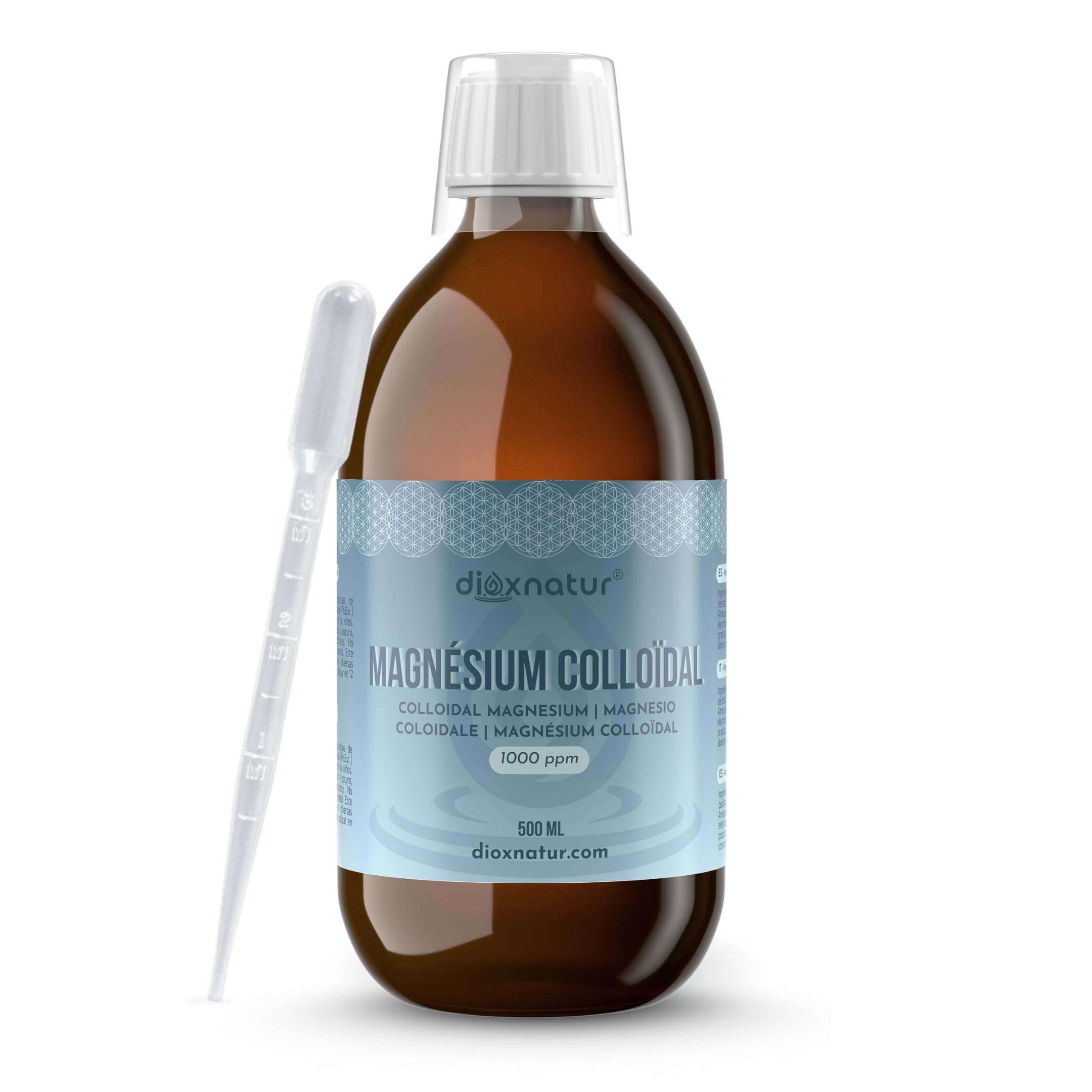 Magnésium Pur 500 ml Magnésium Colloïdal Liquide 1000 ppm - Relaxant Muscle Naturel