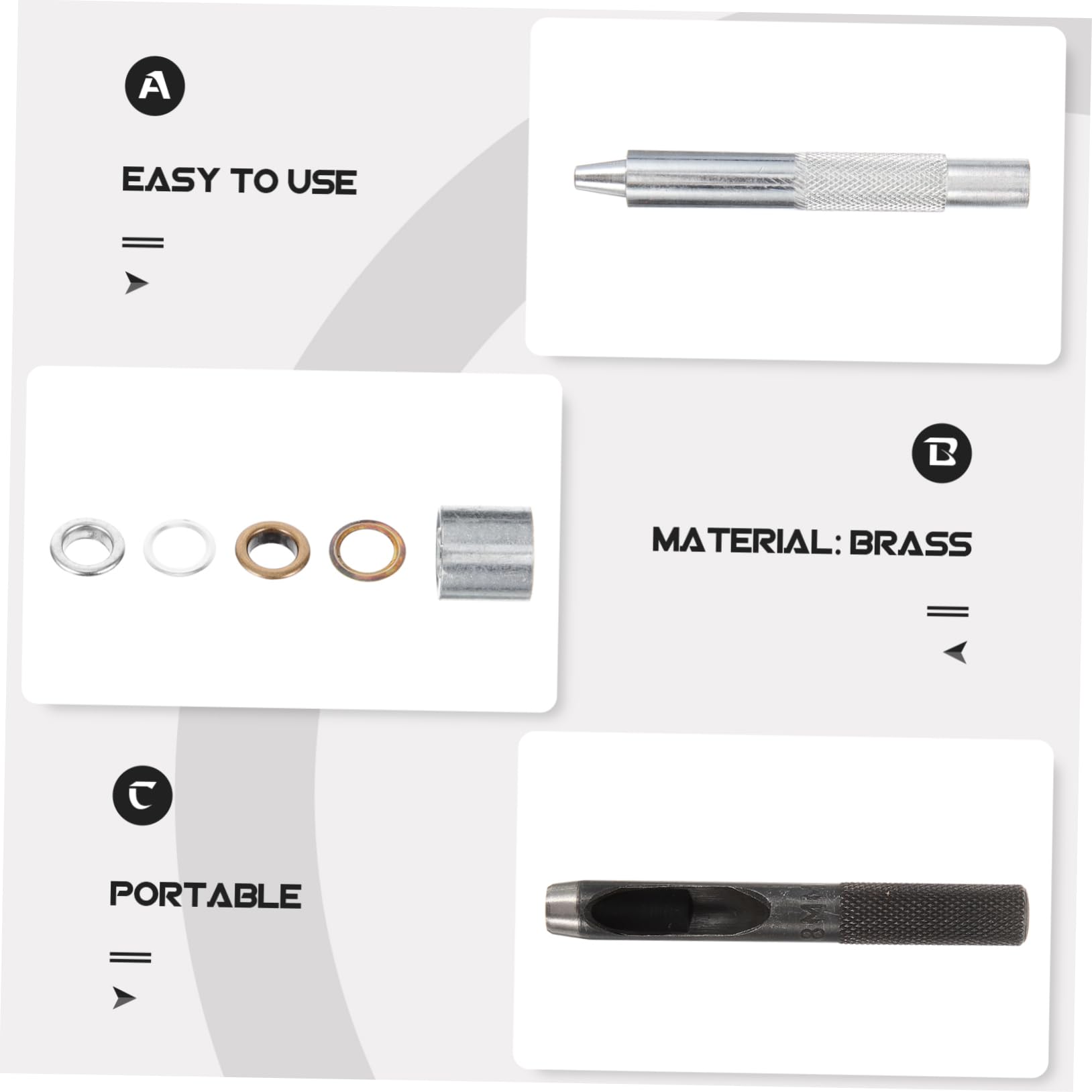Operitacx Kit Di Occhielli Da 2 Set Da 8 Mm Con 3 Strumenti Occhielli in Metallo Set Di Bottoni Con Occhielli Per Scarpe E Abbigliamento Artigianato Di Ogni Colore Totale 100 Pezzi*2
