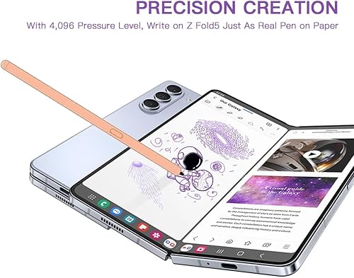 Miniatura 2 de TUCANA Repuesto Slim S Pen compatible con Galaxy Z Fold5 sin Bluetooth, lápiz capacitivo de nivel de presión 4096 (rosa)