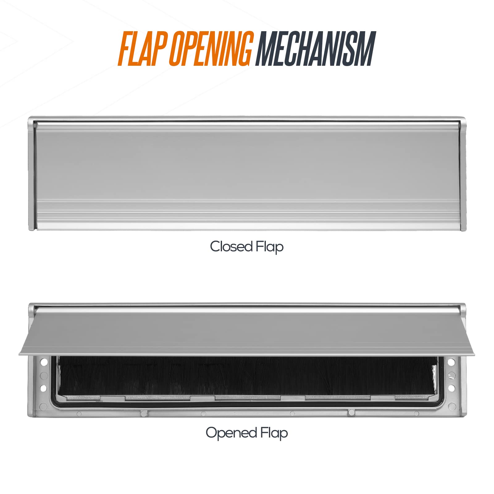 Internal Letterbox Draught Excluder 11.5", Etal Letterplate Satin