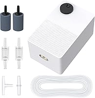 Vista 10 de Pawfly Bomba de aire para acuario con kit de filtro de esponja nano bio, válvula de control de aire, tubería de línea aérea y accesorios de válvula