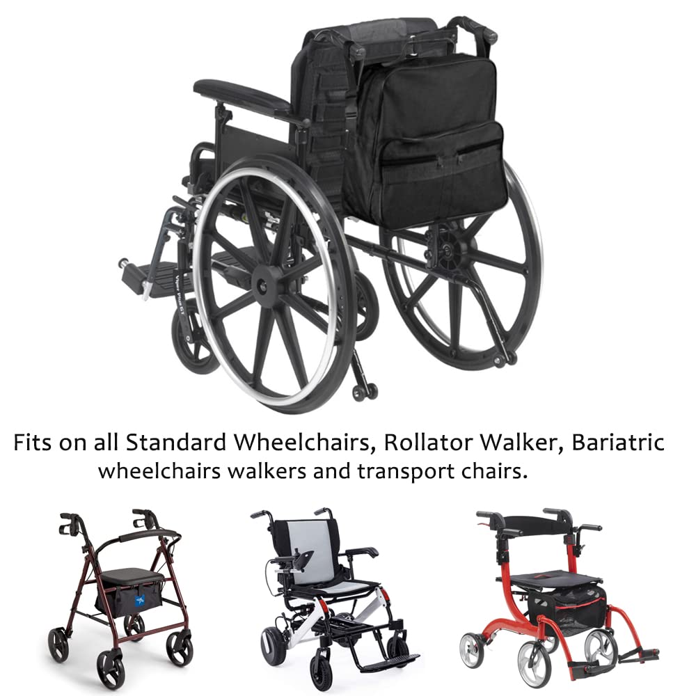 CTWWFS Upgrade Wheelchair Side Bag With Cup Holder, Armrest Accessories For Wheelchair, Rollator, Walker, The Perfectly Organized To Free Your Hands And Bring You A Wonderful Life Experience (Black - View #5