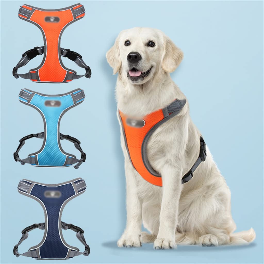 Medium and Large Pet Dog Harness Without Tension Adjustable Dog Vest Outdoor Safe Walking and Running (B L)