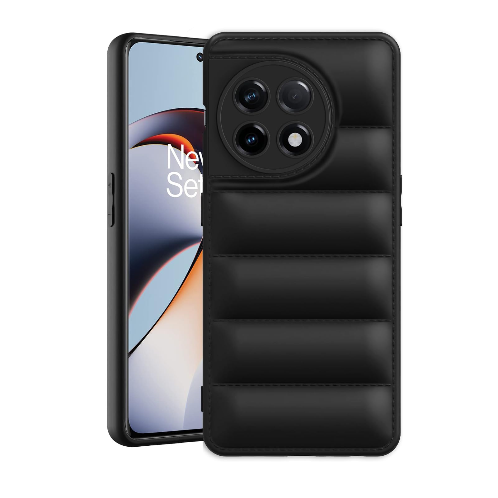 Plus Puffer Case Camera Protection Soft Back Cover for OnePlus 11R 5G - Black (B0CQT2CK3L) Amazon Price History, Amazon Price Tracker
