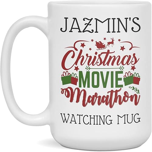 Miniatura 3 de Christmas movie watching mug for Jazmin, 11-Ounce White