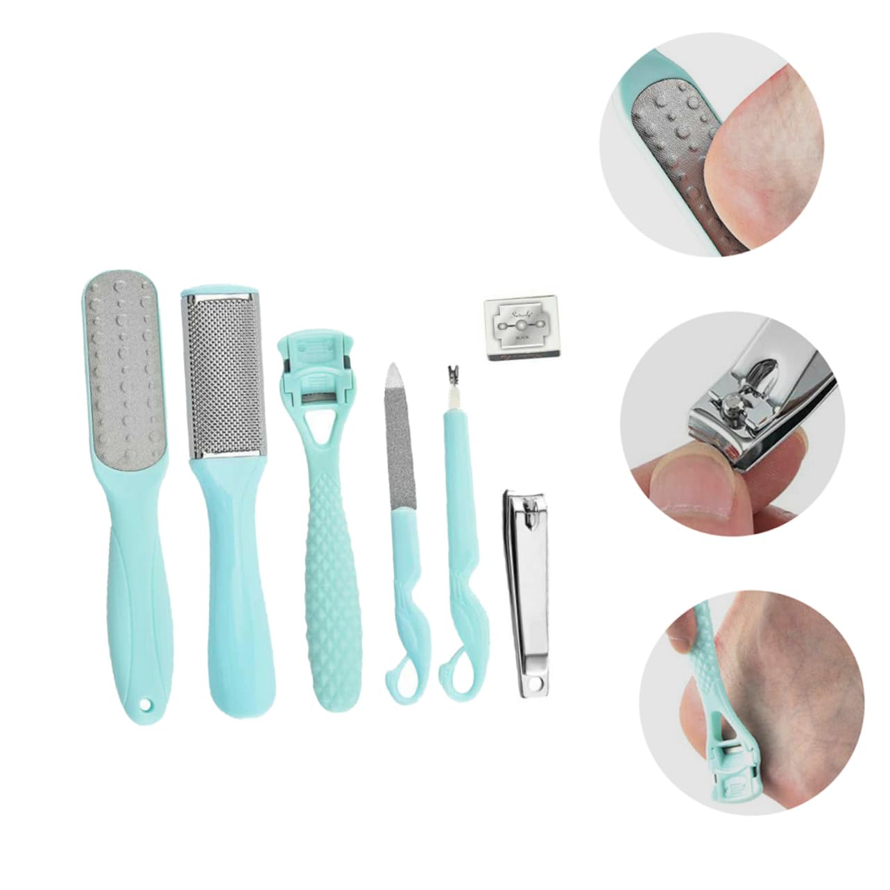 VALICLUD Professional Foot File Remover Set Kit Foot Care Tools Cuticle Pusher Tool