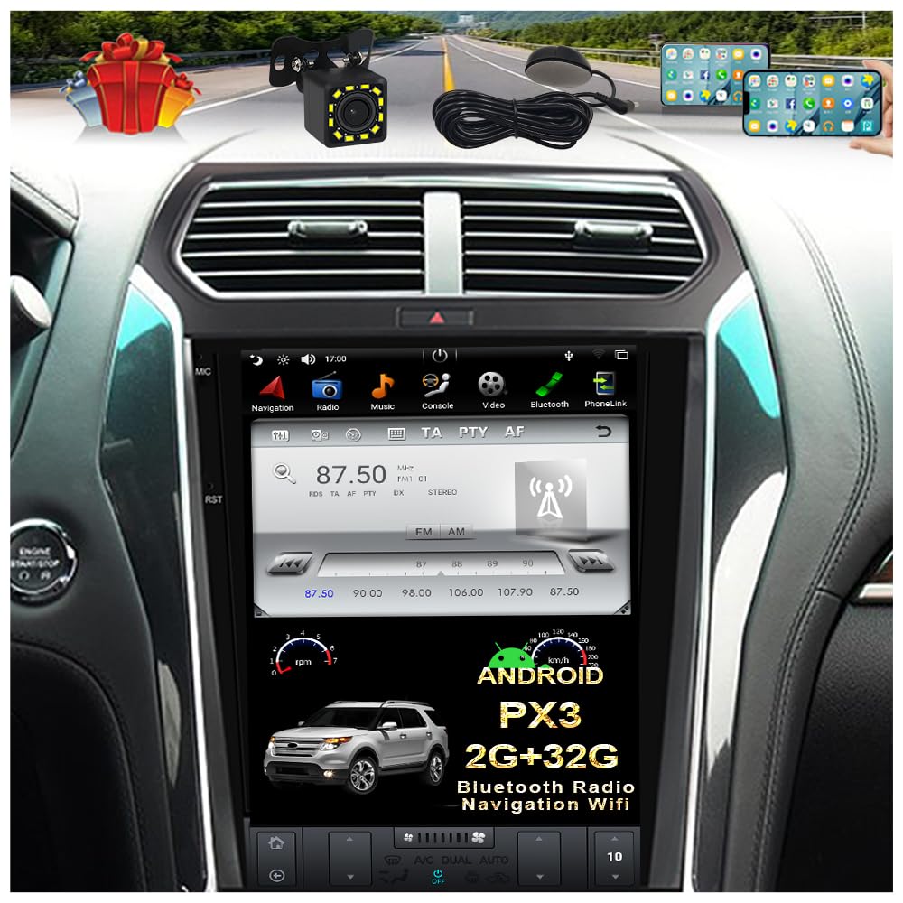 CUSP 12.1 Inch Car Stereo Radio GPS Navigation for Ford Explorer 2011-2019 Android with Bluetooth WiFi Mirror Link USB in Dash Kit Head Unit Multimedia Player Auto Video Audio-image-31