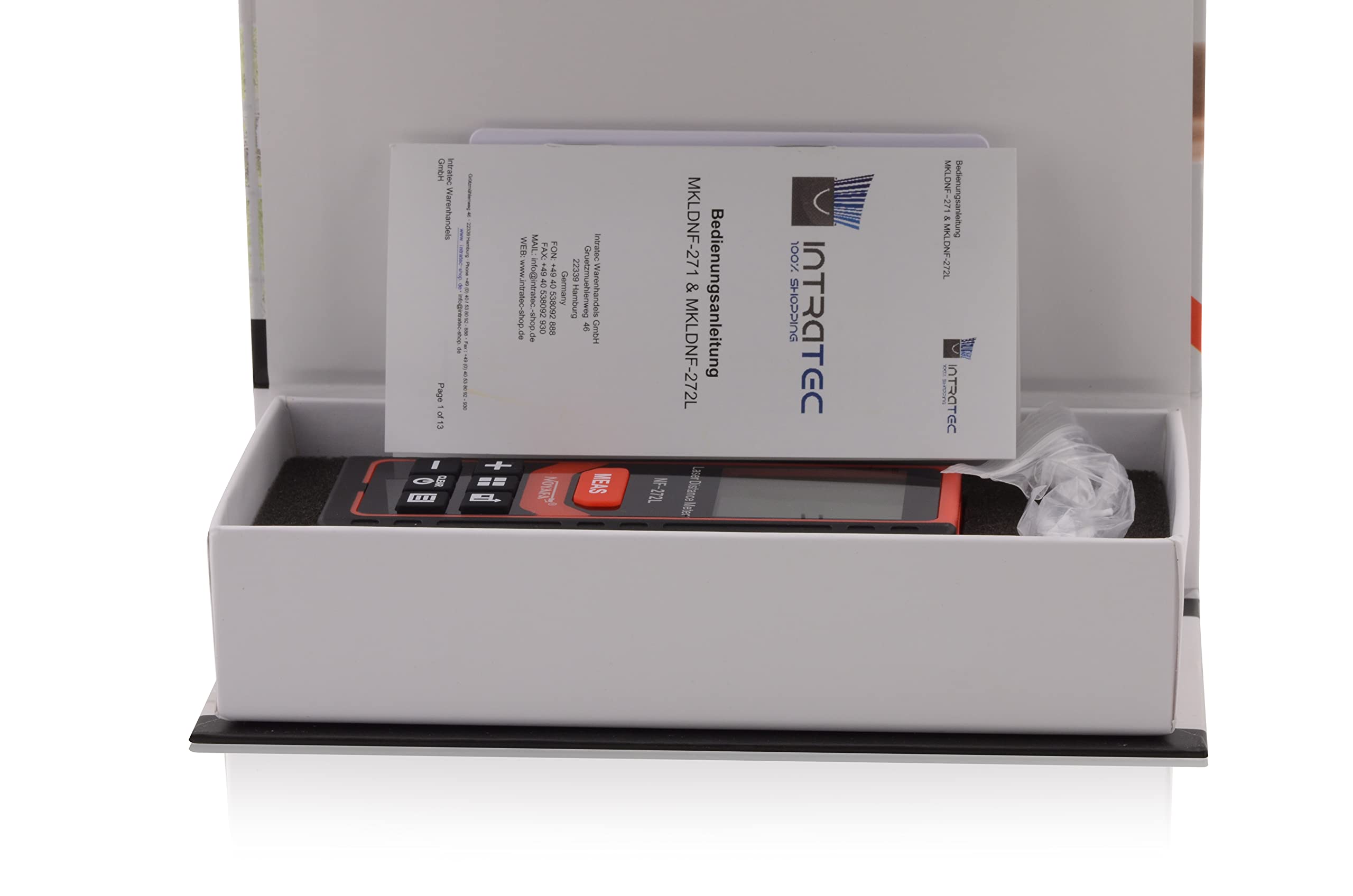 Medidor de distancia láser IP54, distancia de 100 metros con retroiluminación LCD, con muchas funciones para mediciones precisas de nivel, grados y verticales con salida de voz