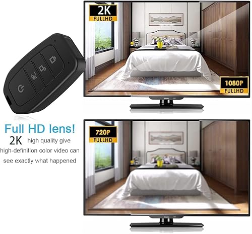 Miniatura 2 de Cámara de niñera pequeña 2K HD con detección de movimiento de visión nocturna IR automática AI, cámara de seguridad de 64 GB