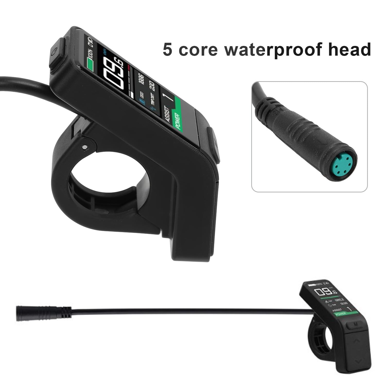 Electric Bicycle LCD Display, 1.3 Inch Cycling Display Panel Backlight for BAFANG BBS01 BBS02 BBSHD Mid Drive Motor with Integrated Gear Switching Function