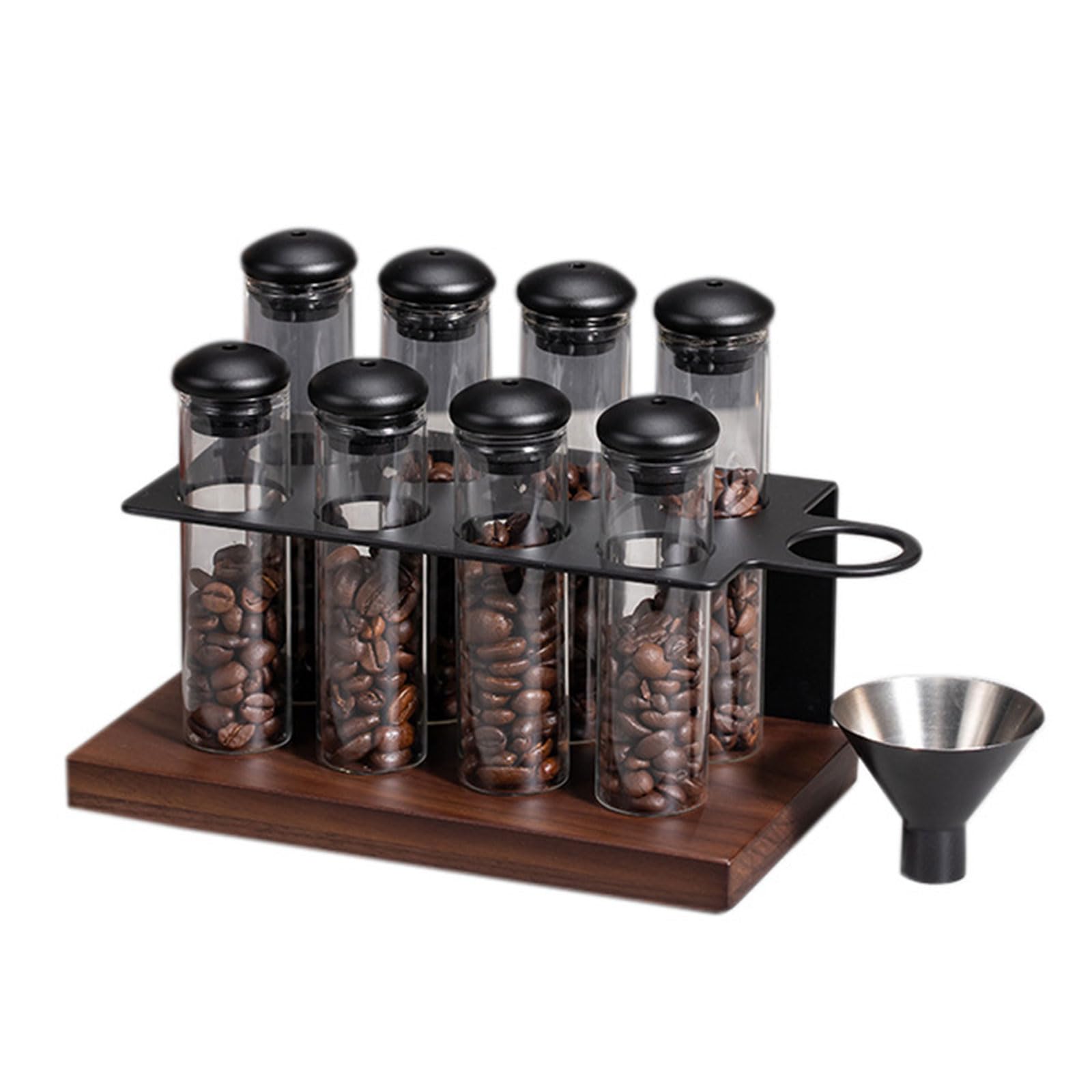 NUEAYMS 1 Wood Coffee Canister with FreshLock, Airtight Kitchen Storage for Beans & Leaves, Countertop Coffee Storage Container