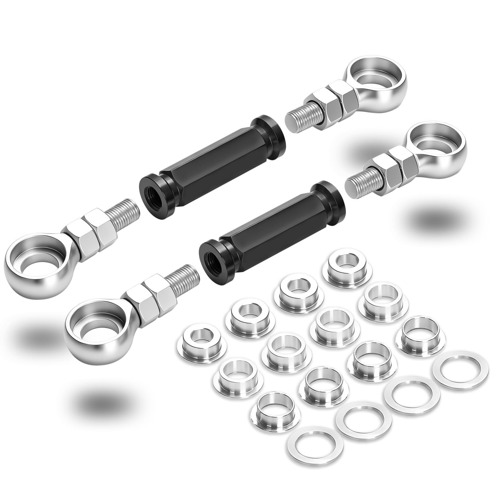 DRZ400/YZF-R6 Verstellbarer Tieferlegungs-Umlenkhebel für GSX1300R HAYABUSA,V-Strom,KLR650,DR650 / DR650S / DR650SE,Z750,Bandit 1200,GS500,SV650,CNC Umlenkhebel Zur Tieferlegun (Schwarz)