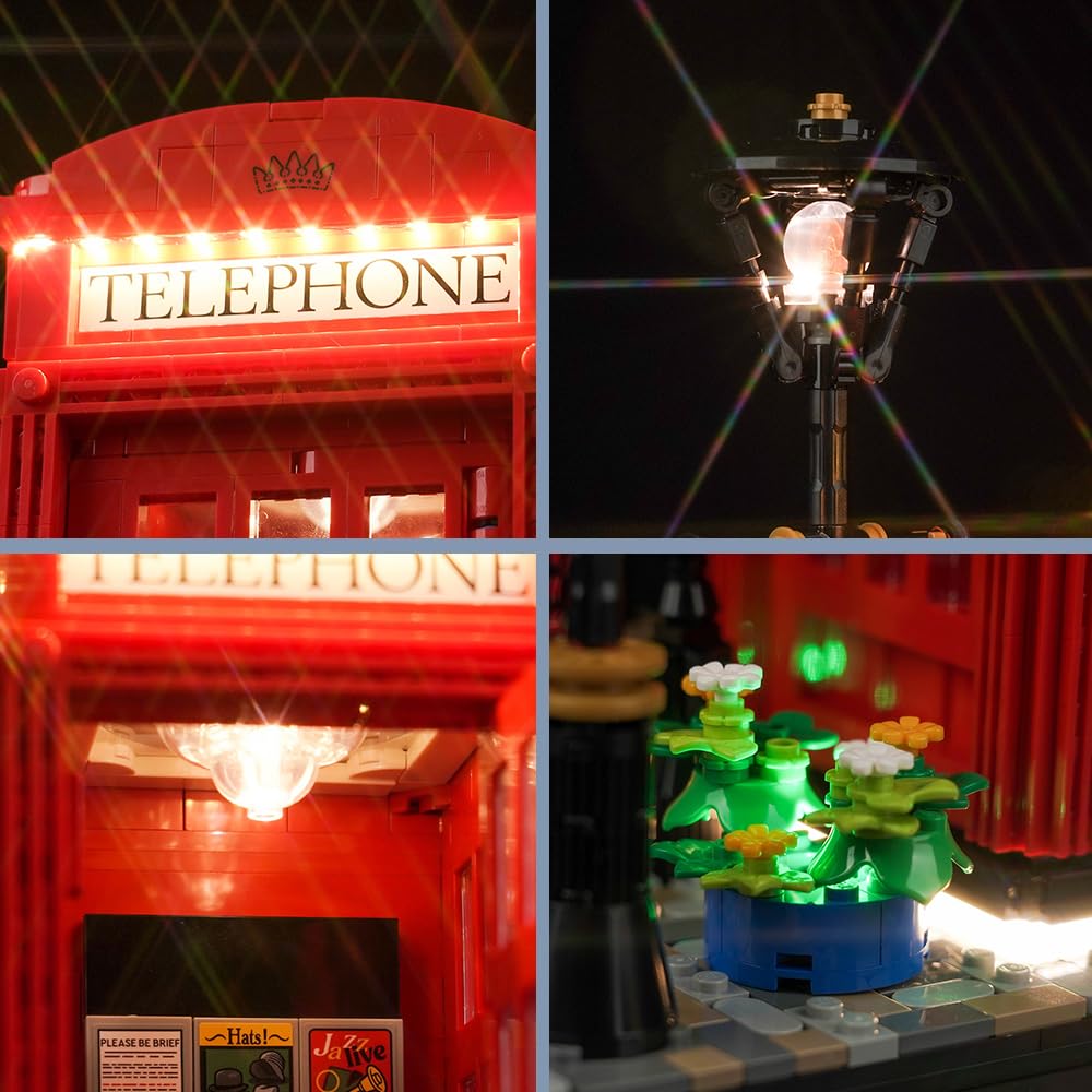 Led Light Set for Lego 21347 Red London Telephone Box (No Lego) - Image 3