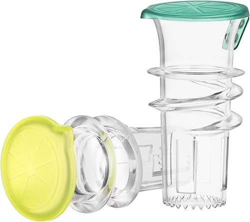 Miniatura 8 de AUAUY Exprimidor manual de limón, 2 exprimidores de plástico de lima con tapa, prensa de cítricos naranja portátil de mano, exprimidor de limón