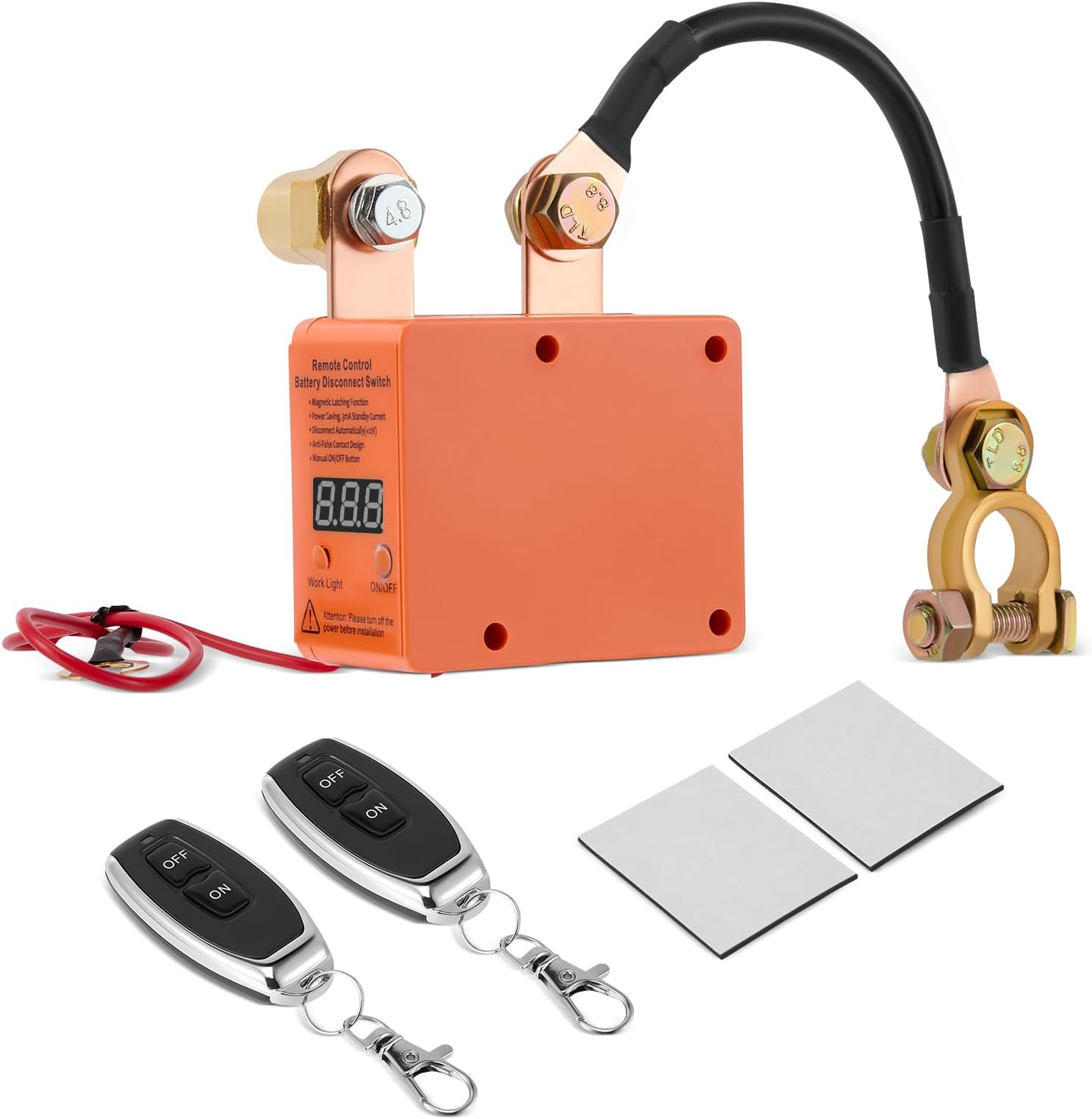Wireless Remote Control Car Isolator Switch, 12V 240A Battery Isolator, Smart Voltage Monitoring Anti-Theft with LED Display & 2 Remotes, Automatic Cut Off for Car, RV, ATV, Truck, Boat
