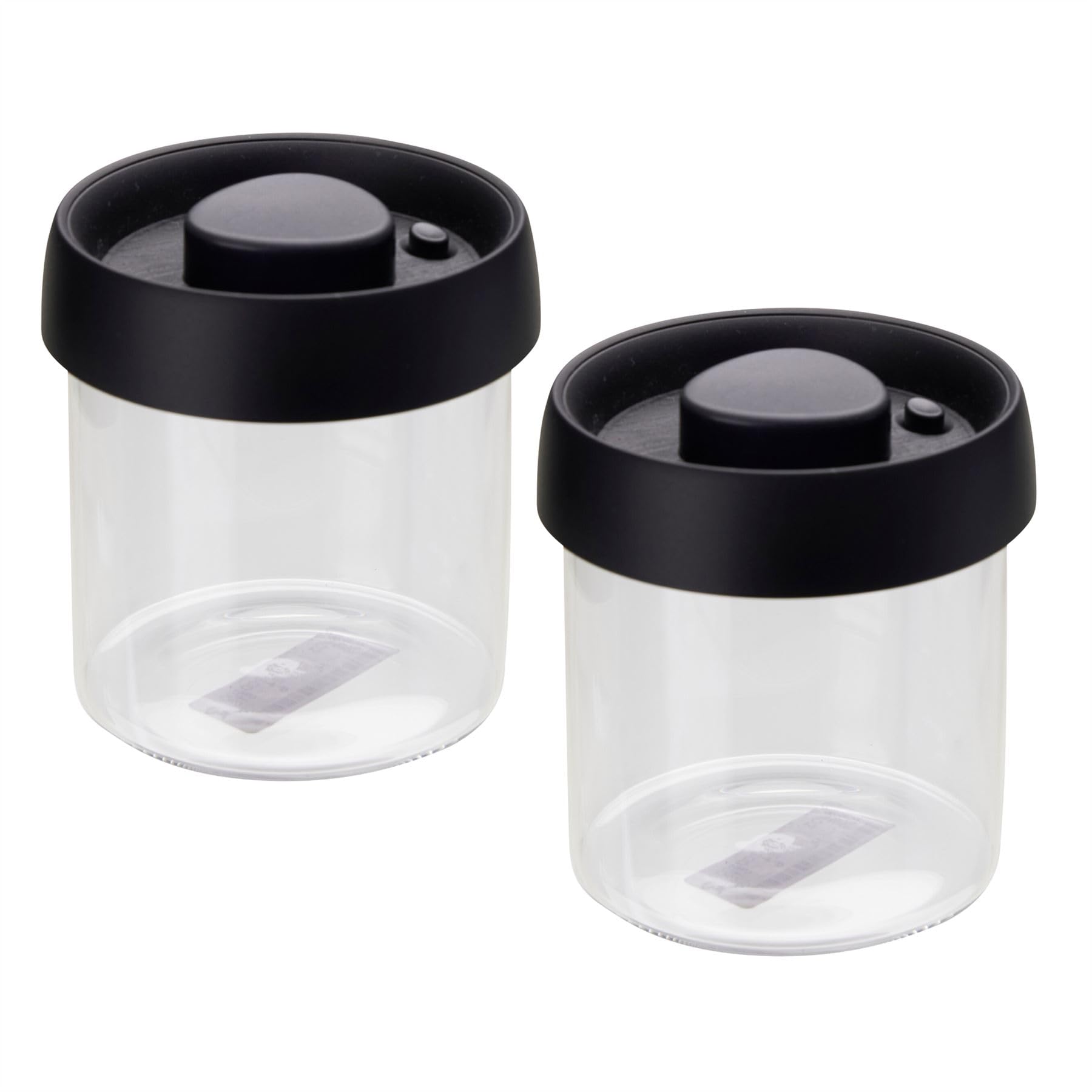 Carousel Home Set of 2 Glass Storage Jars with Vacuum Pump 500ml | 11x10cm Food Storage Containers with Airtight Lid for Kitchen Storage | Glass Jars with Lid