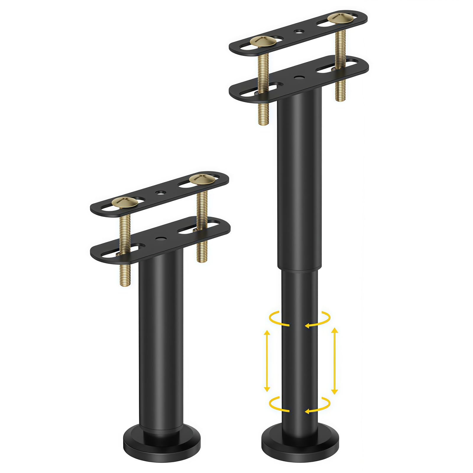 GOWEILE Bed Support Leg,Adjustable Bed Legs,Bed Slat Holders,Adjustable Heavy Duty Metal Bed Legs,2Pcs Large Base Center Support for Bed Frame, Sofa, Cabinet Reinforcement(25-42cm)