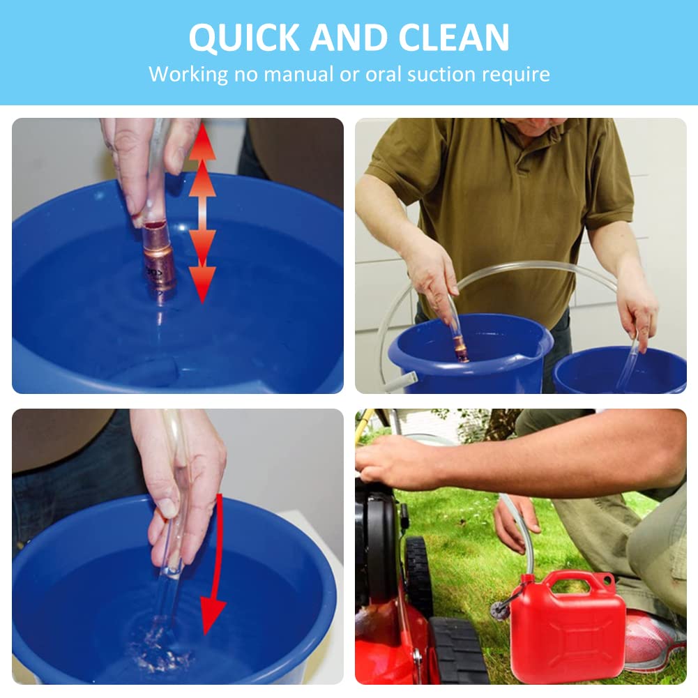 Pompa A Sifone Automatica 2.5 Metri | Per Travaso Benzina, Diesel, Acqua | Tubo In PVC - Foto 11