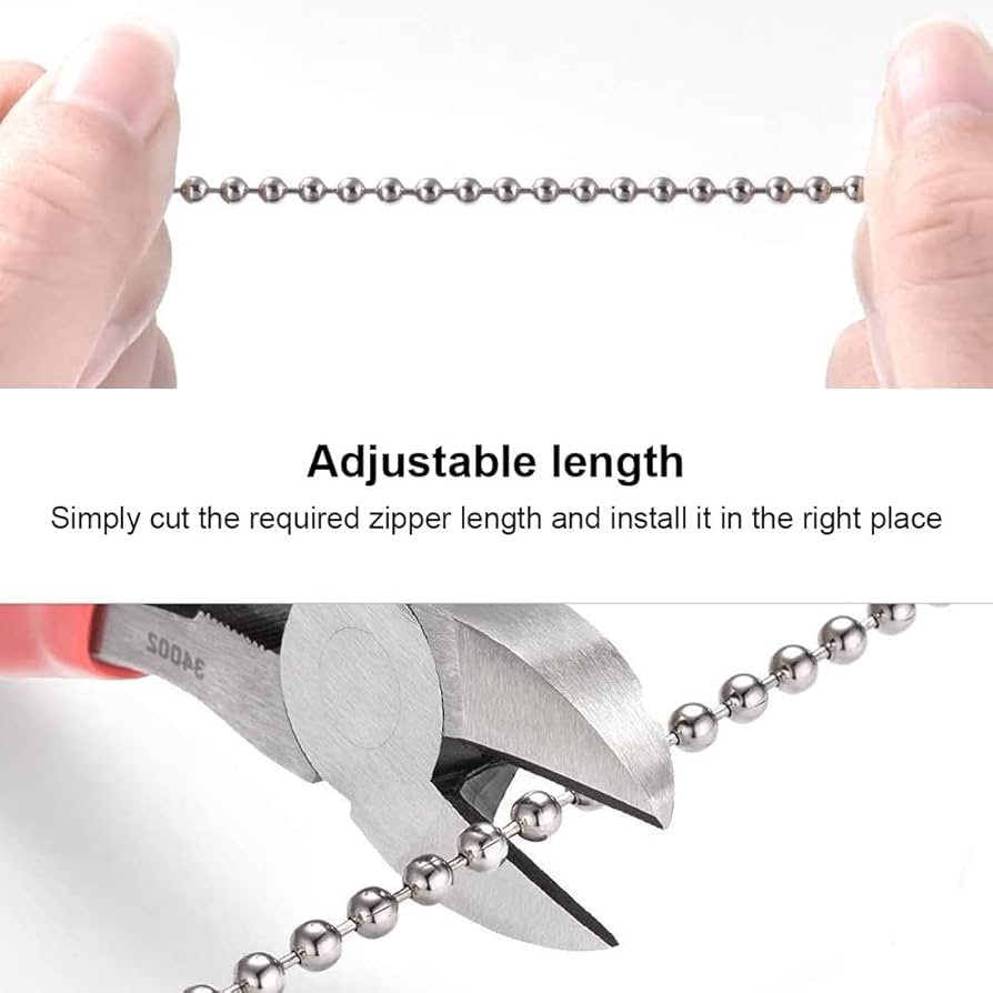 Chaîne à Billes Acier Inoxydable 2,4mm - 15m + 150 Connecteurs - DIY Déco & Bijoux