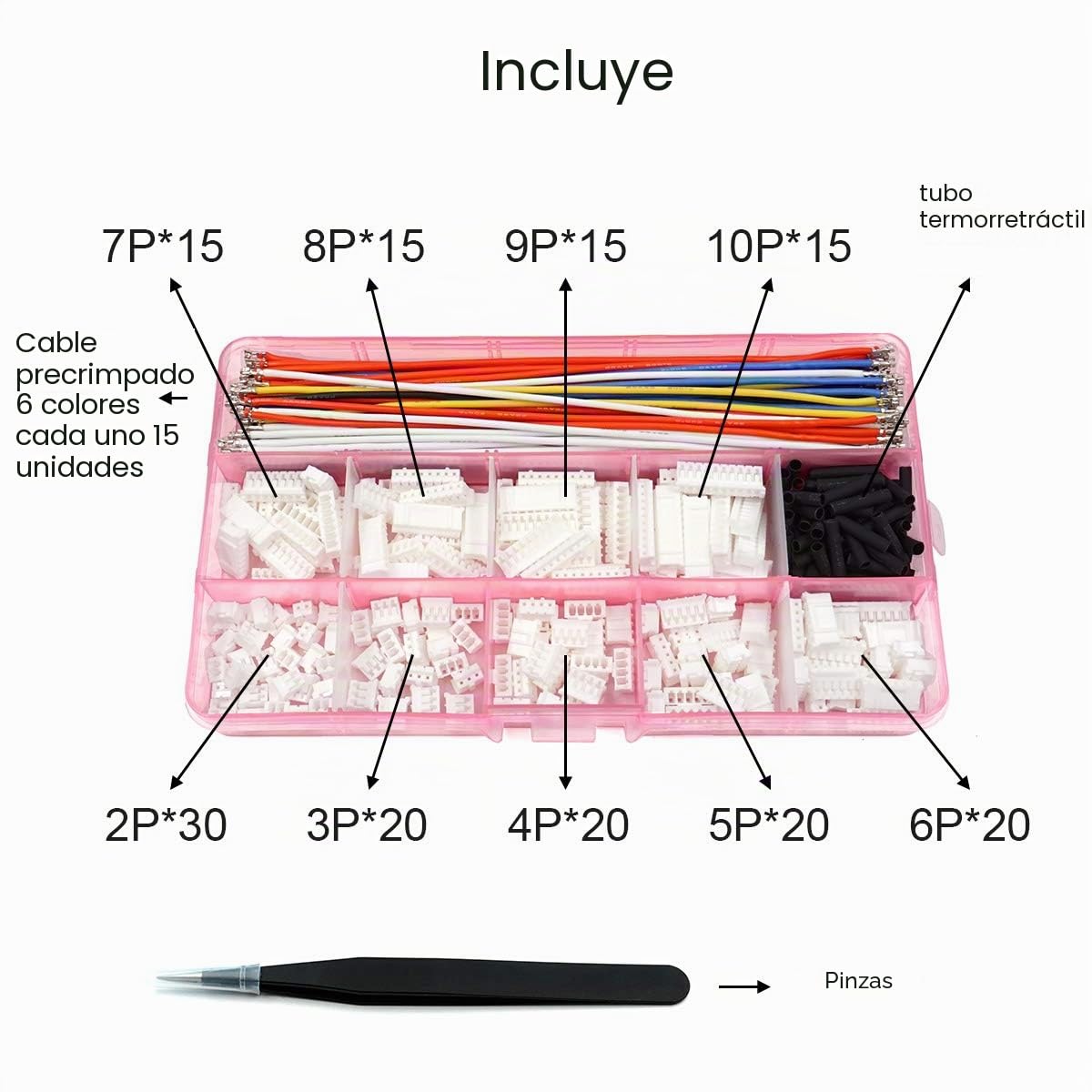 Kit de cable preengarzado PH2.0 JST compatible para batería JJRC H36 Blade Inductrix Tiny Whoop Arduino mkr1010 MKR Zero MKR Vidor 4000