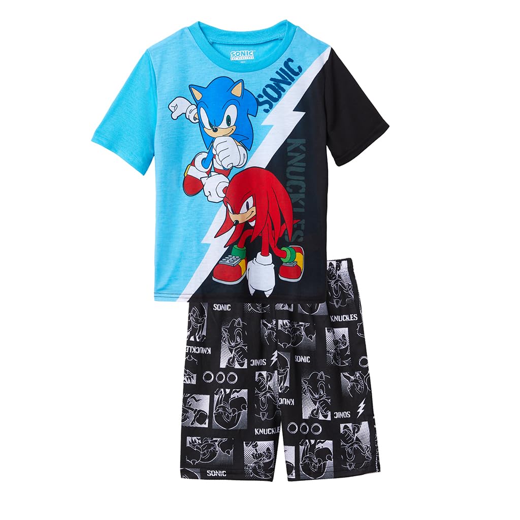 Sonic The HedgehogBoys' Shorts and Sleep Shirt Kids Sleepwear 2 Piece Pajama Set