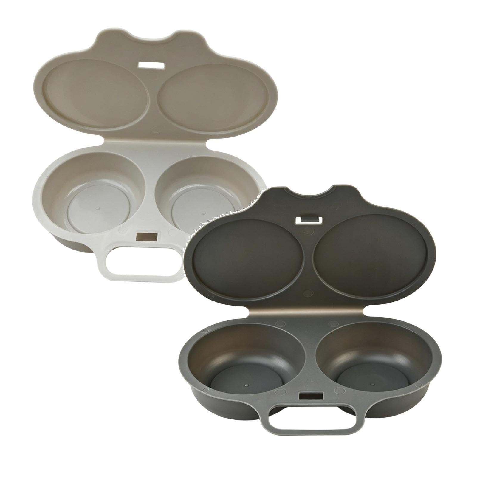 Microwave Egg Poacher With Lid & Handle Dual Cavity Microwave Egg Poacher