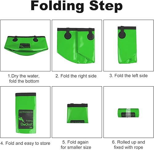 Miniatura 4 de AUTODECO Cubo plegable Contenedor de 5 galones Cubo de agua plegable Lavabo portátil 20L