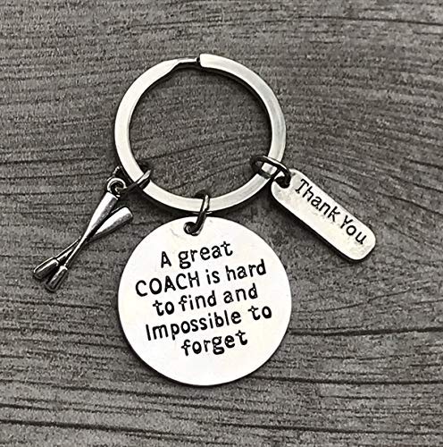 Rowing Coach Keychain, Rowing Crew Coach Gifts, Great Coach is Hard to Find But Impossible to Forget Keychain