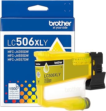Brother LC506XLY High Yield Yellow Ink Cartridge for 4355, 4555, 4557 Printers Brother LC506XLY High Yield Yellow Ink Cartridge for 4355, 4555, 4557 Printers