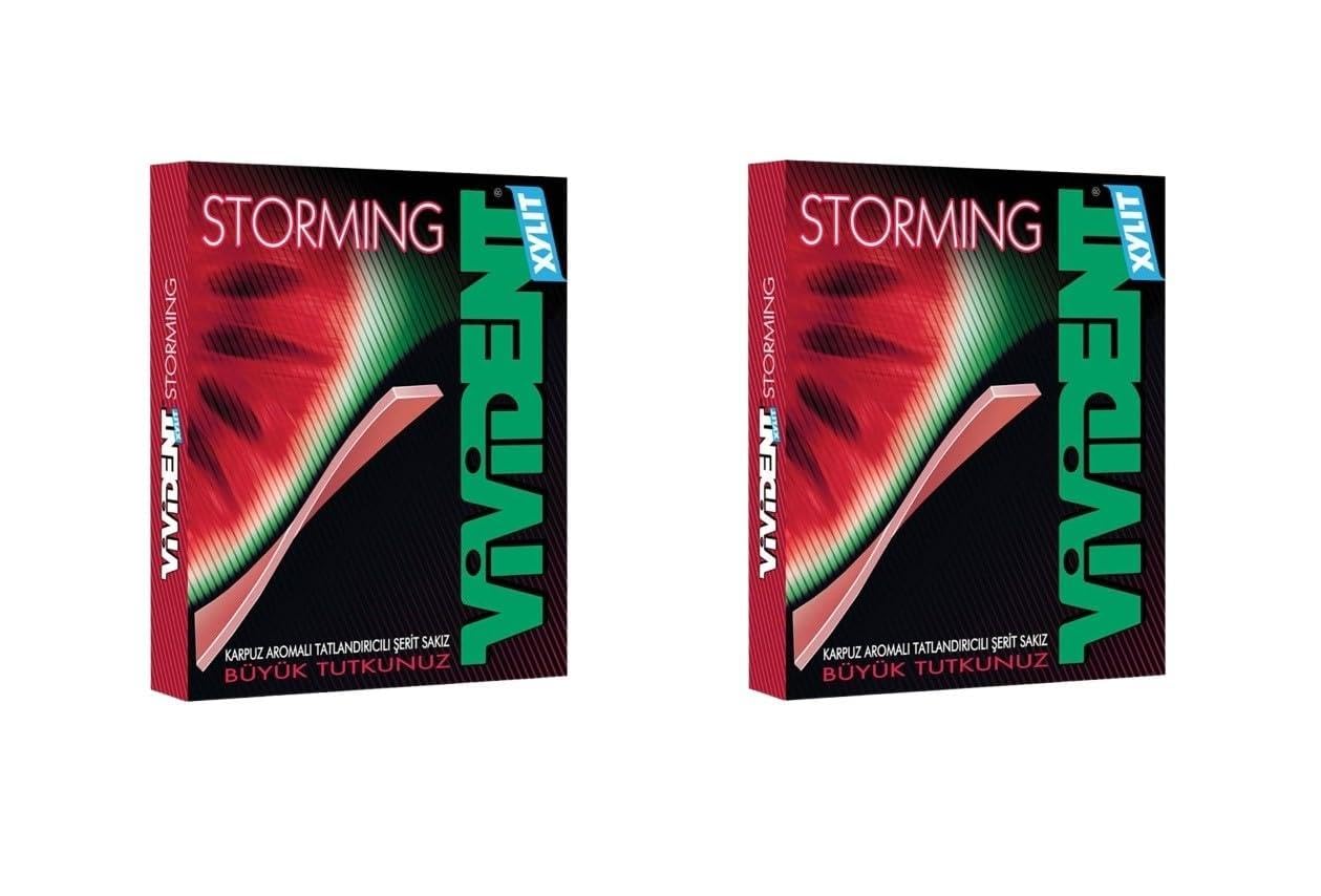 Vivident Storming Karpuz Aromalı Şekersiz-Tatlandırıcılı Şerit Sakız 33g (2 ADET)