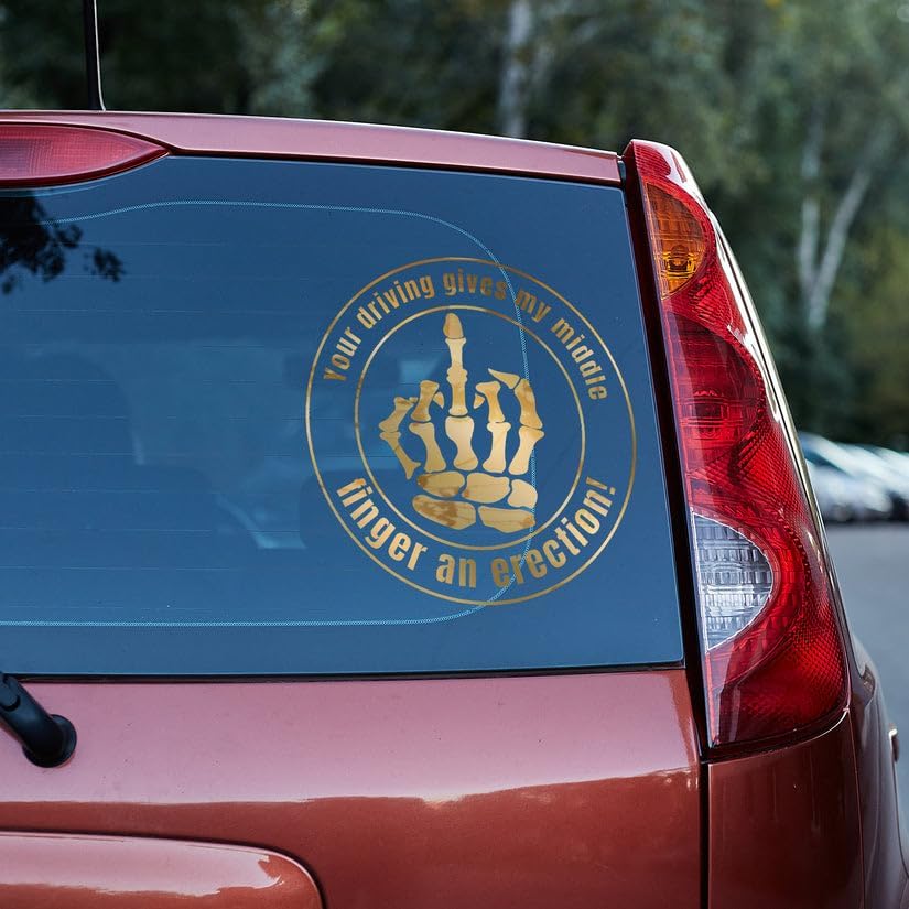 Your driving gives my middle finger an erection vinyl decal sticker,cars,trucks,boats, laptops,bumper,vinyl sticker, funny vinyl decals for cars,van,funny decals for vehicles