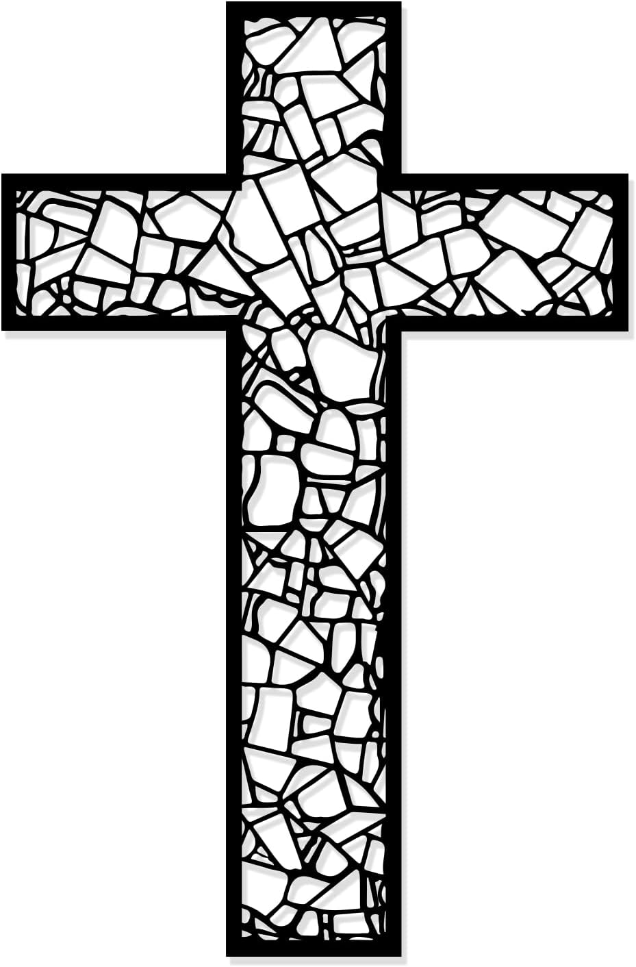 WORGO Metal Cross for Wall Crosses Wall Decor for Spiritual Home Decor and Gifting Metal Wall Art Christian Home Decor for Living Room Dining Room Bathroom (Black, 29.9" L x 19.8" W)