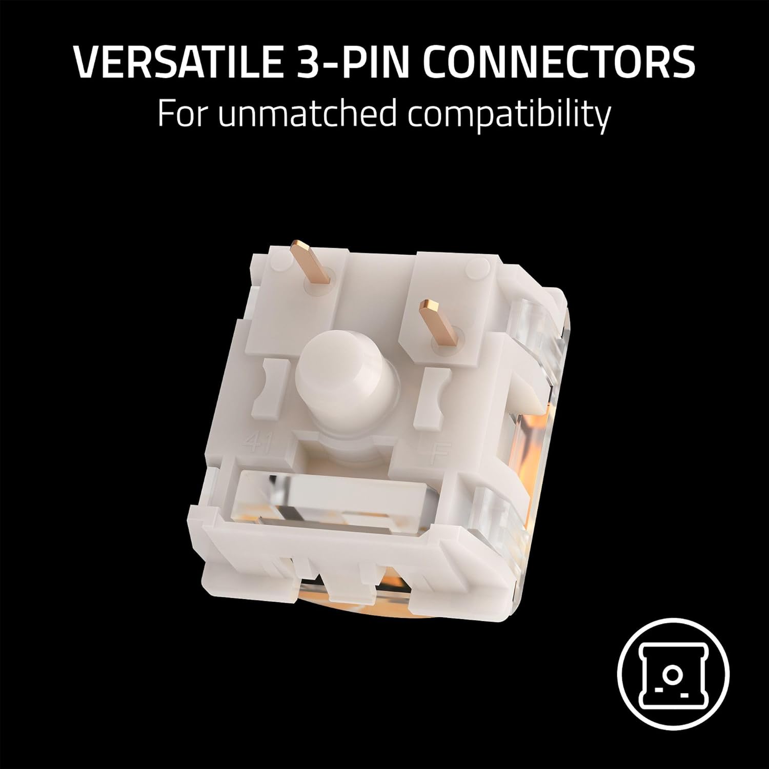 Razer Mechanical Switches Replacement Pack for Gaming Keyboard: Gen-3 Orange Tactile Switches - 2.0mm Actuation Point at 50g - Transparent Housing - 3 Pin - Box-Style Cross Stem - 36 pcs