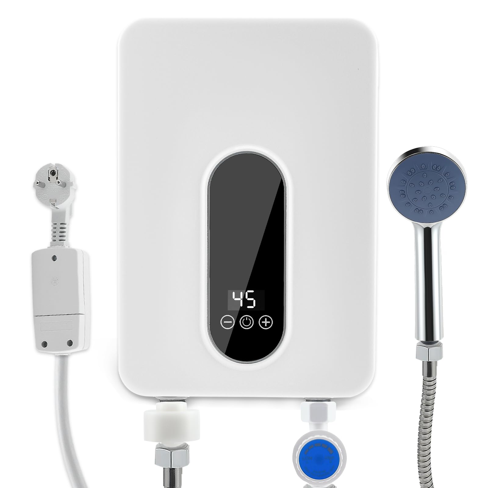 Mini scaldacqua istantaneo, 5500 W, scaldacqua elettrico 220 V, piccolo scaldacqua istantaneo con indicatore di temperatura 30-55 °C, scaldacqua istantaneo da cucina, scaldacqua istantaneo resistente